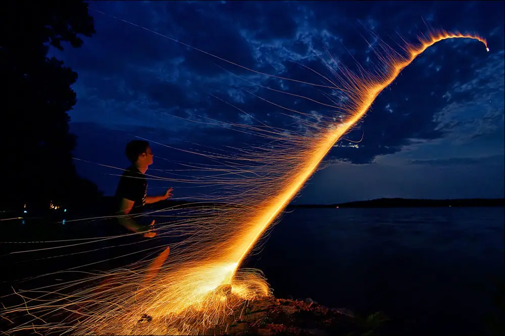 Long Exposure of a Bottle Rocket by Proteon