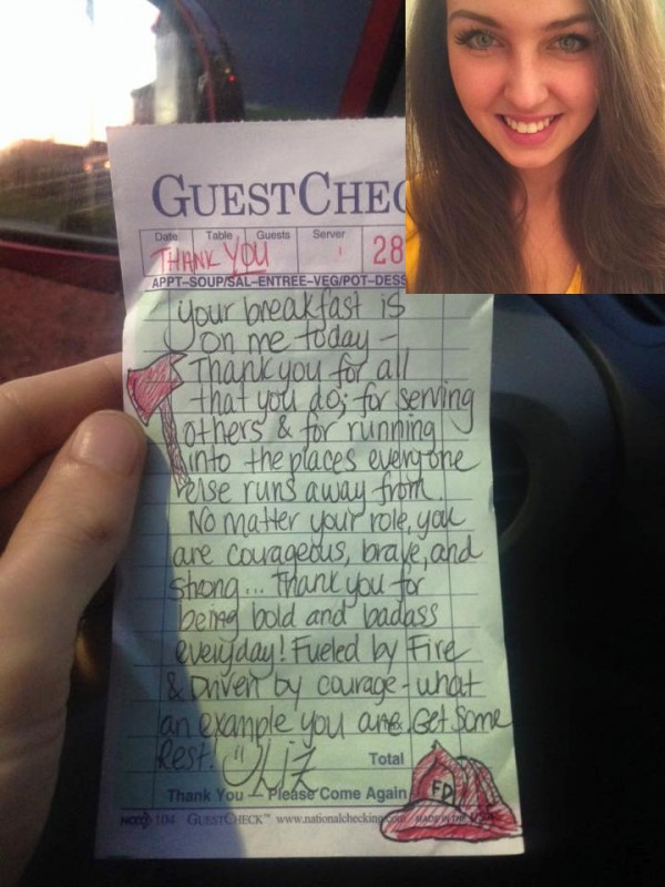 A Waitress Doodled On A Receipt, She Opened Facebook 2 Hours Later And Almost Fainted