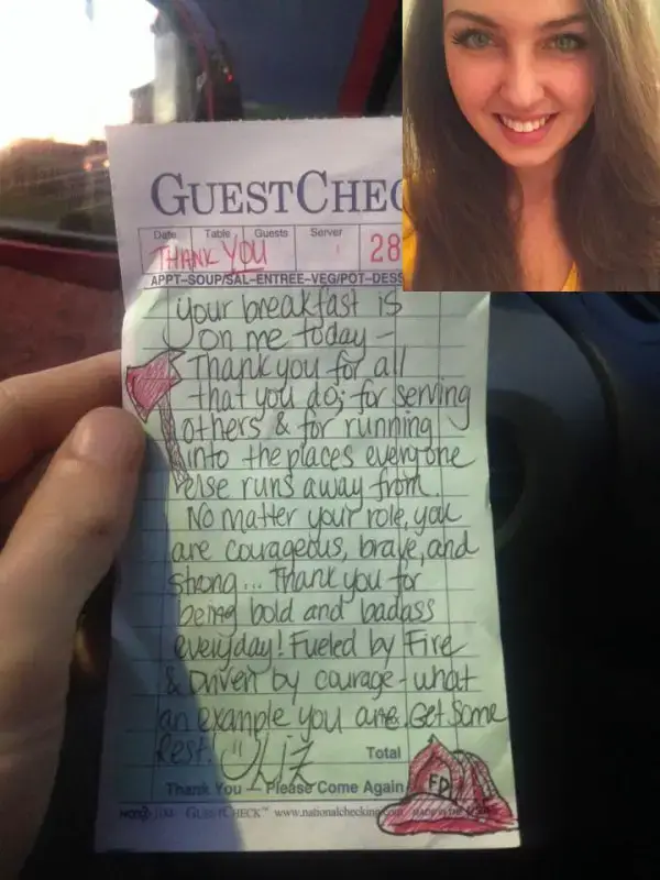 A Waitress Doodled On A Receipt, She Opened Facebook 2 Hours Later And Almost Fainted