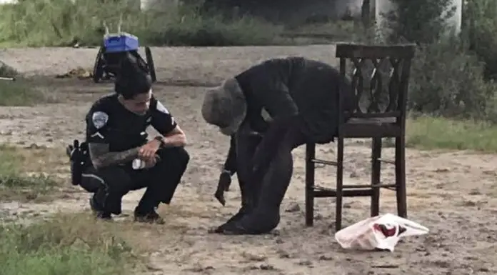 Cops Do The Right Thing by A Woman Hunched in A Chair, Her Swollen Legs Tell A Storey