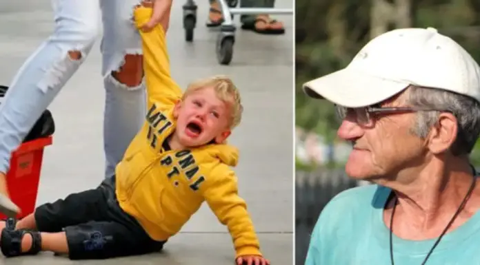 Woman laughs at how Grandpa handles his spoiled nephew