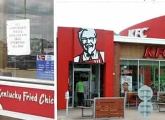 People are upset over sign KFC store posted on their doors – Restaurant refuses to take it down