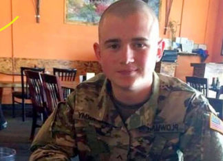 Mom takes a picture of son on military respite, the woman behind him in the picture has a surprise