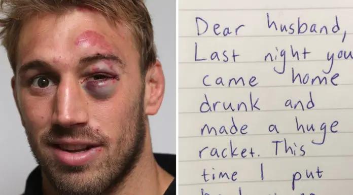 Jack wakes up with a black eye and hangover, finds wife’s strange note and starts to cry