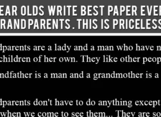 8-Year olds write best paper ever on grandparents…