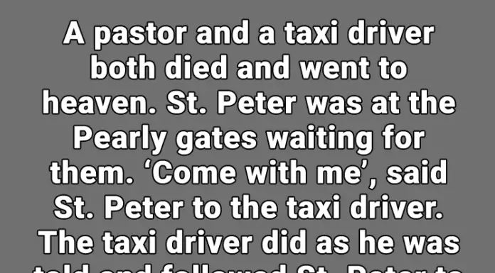 A funny joke about a taxi driver and pastor that went to heaven