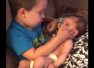 Little Boy Serenades Newborn Sister With The Sweetest Song Ever