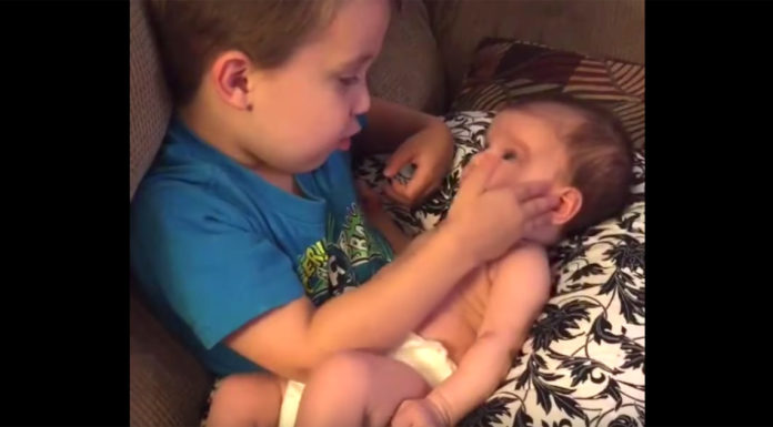 Little Boy Serenades Newborn Sister With The Sweetest Song Ever