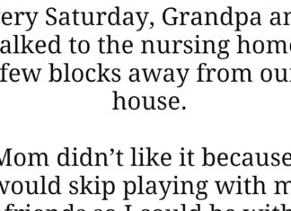 Grandpa visited his friends at the nursing home every Saturday – until one day