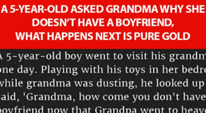 She was stunned when her 5-year-old Grandson said this at the door…