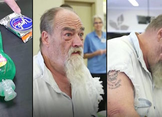 War veteran goes to buy 2 items at grocery store. Suddenly a stranger in line starts filling up his cart