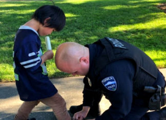 Boy Wearing Socks Alarm Officers Who Spring Into Action