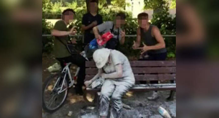 Teenagers pose for pictures after attacking disabled woman with eggs and flour – the internet is fuming