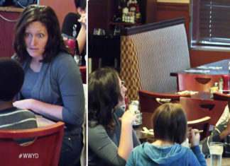 Mom and daughter enjoy their meal while foster son starves—then a disgusted stranger approaches
