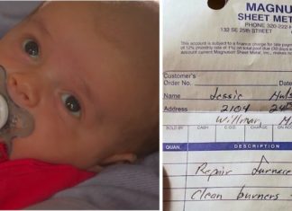 Dad calls repairman for furnace emergency. Shocked by note about newborn left on receipt