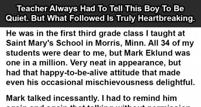 A student wouldn’t stop talking in class – years later, his teacher discovered the distressing truth