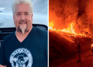 Firemen Battled California Wildfire, And Spots Celebrity Guy Fieri With A Tent