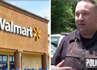 Dad of 4 struggles to pay grocery bill at Walmart, looks up and sees cop running towards him