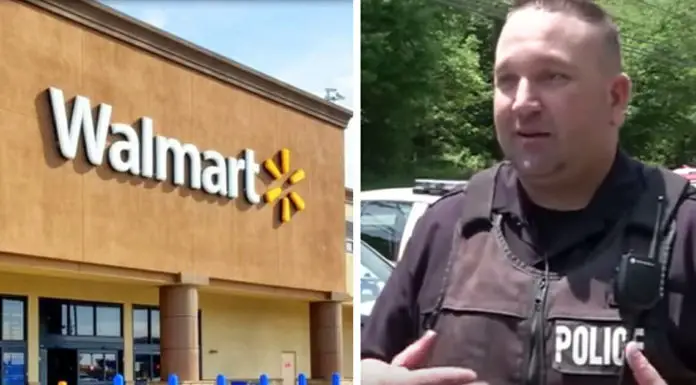 Dad of 4 struggles to pay grocery bill at Walmart, looks up and sees cop running towards him