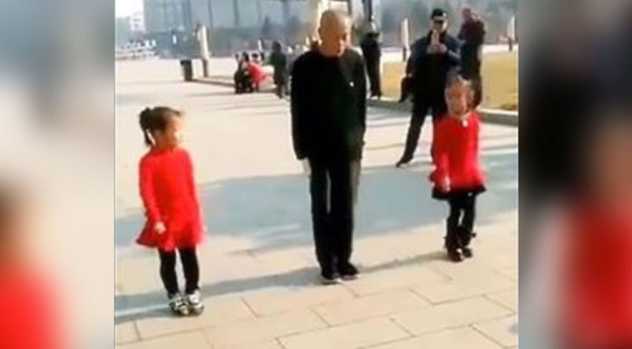 Grandpa Stands In Formation With Two Granddaughters, Perform ‘Dance’ That Has Gone Viral