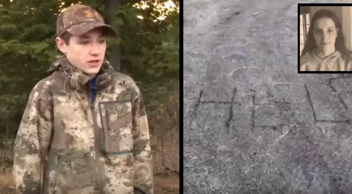Father And Son Go Cold Seeing Word ‘Help’ Scrawled In Dirt