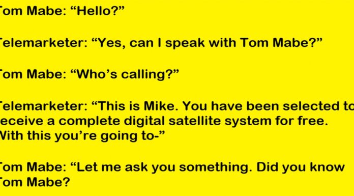 Man receives a call from a telemarketer during dinner