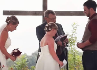 Groom recites vows to his bride and her sister with Down Syndrome