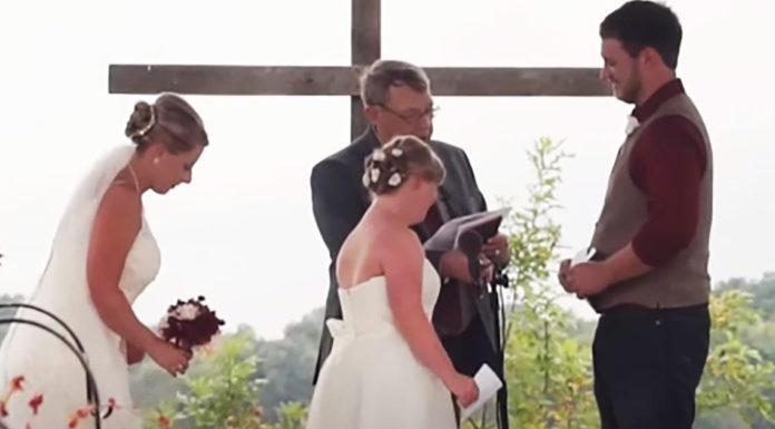 Groom recites vows to his bride and her sister with Down Syndrome