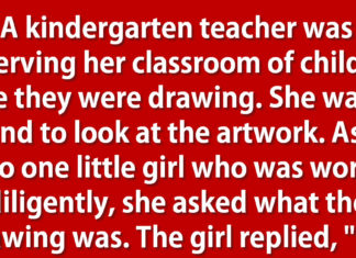 Student had the best response when a teacher questioned her drawing