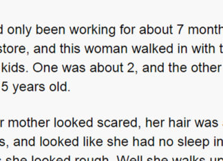 Mom tells a store manager her kids were hungry…