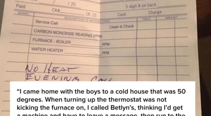 Military wife called for help when her husband was gone – Then she saw this written on the bill