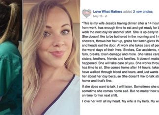 Nurse wife sits alone to eat sandwich after long 14-hour shift – then husband pens viral Facebook message