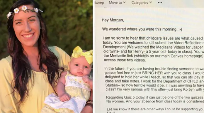 Professor responds to a single mom missing class