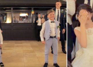 Siblings of bride surprise her with unforgettable dance number
