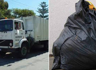 Trash collectors are about to crush garbage when they hear screams