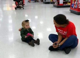Mom Snaps Sweet Photo Of Target Employee Comforting Toddler