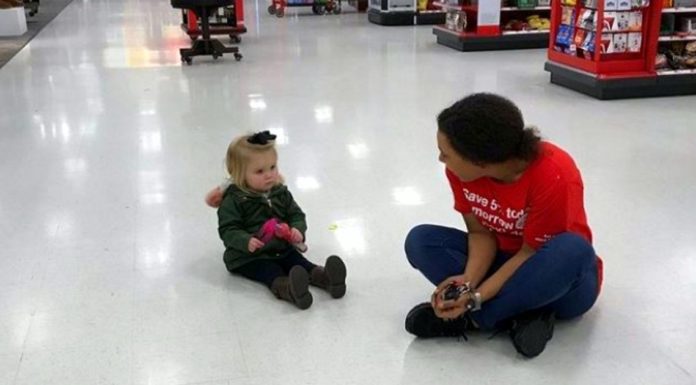 Mom Snaps Sweet Photo Of Target Employee Comforting Toddler