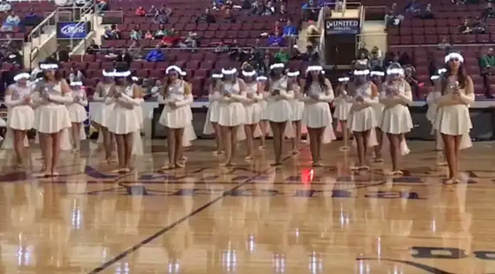All-girl dance team steal the show when lights go out halfway through