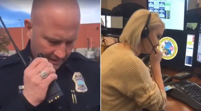 Police officer signs off after 25 years of service with final call to dispatcher daughter