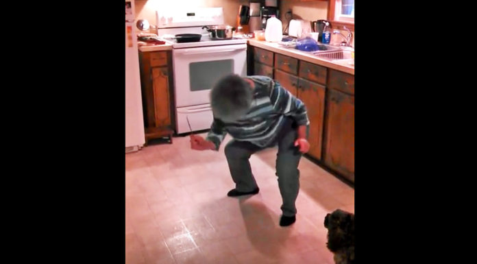 Granny cooks to the music while the kids secretly film. She proceeds to do the most hysterical moves