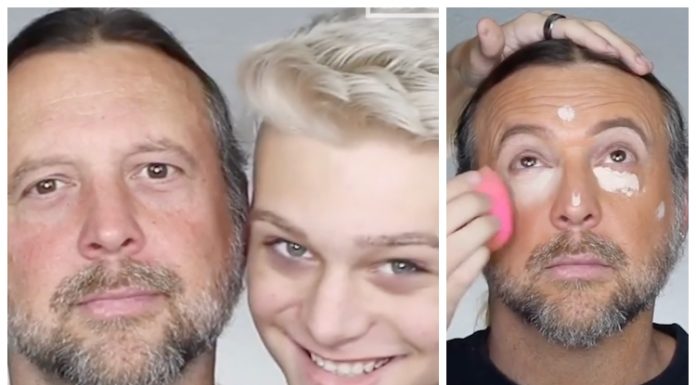 Dad agrees to let his 15-year-old beauty blogger son give him a makeover, and the video has gone viral