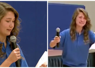 Daughter of military dad gets huge surprise at school