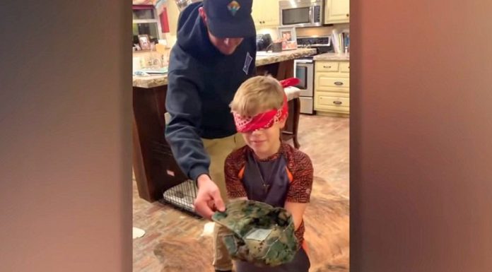 Marine surprises little brother after spending a year apart