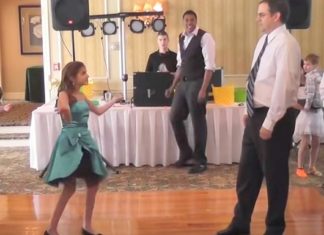 Girl calls her ‘awkward’ dad to the dance floor, and then he steals the show