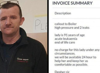 Plumber took job at cancer-sick 91-year-old’s home, and his invoice is now going viral