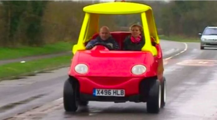Adult Version Of The Little Tikes Toy Car Is On The Roads