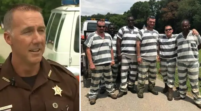 Prison inmates notice guard officer collapse. They grab his gun belt and phone and had to choose