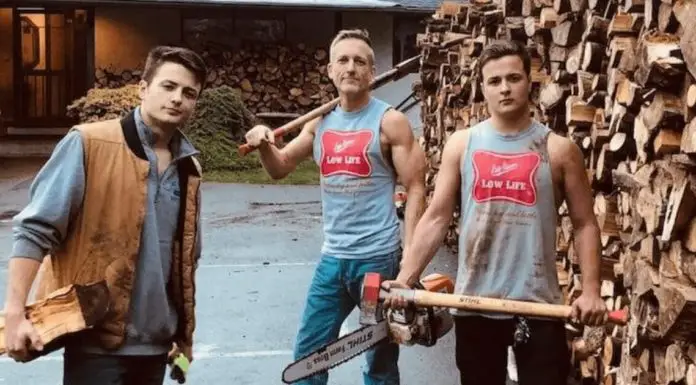 Dad and twin sons cut enough firewood for 80 trucks – give it all away to people in need