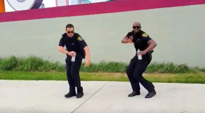 Handsome Police Officers Dance Off to The Git Up Challenge, Video Seen Over 500,000 Times
