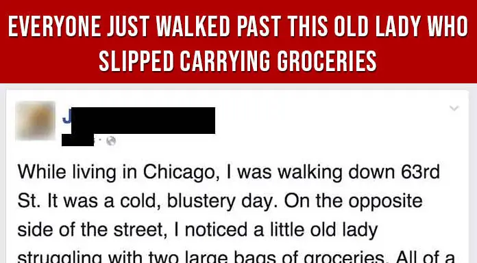 Everyone Walked Past This Elderly Lady Who Slipped While Carrying Groceries
